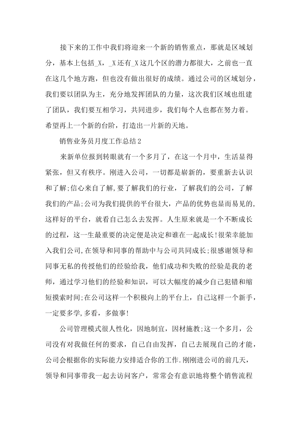 销售业务员月度的工作总结5篇_第2页