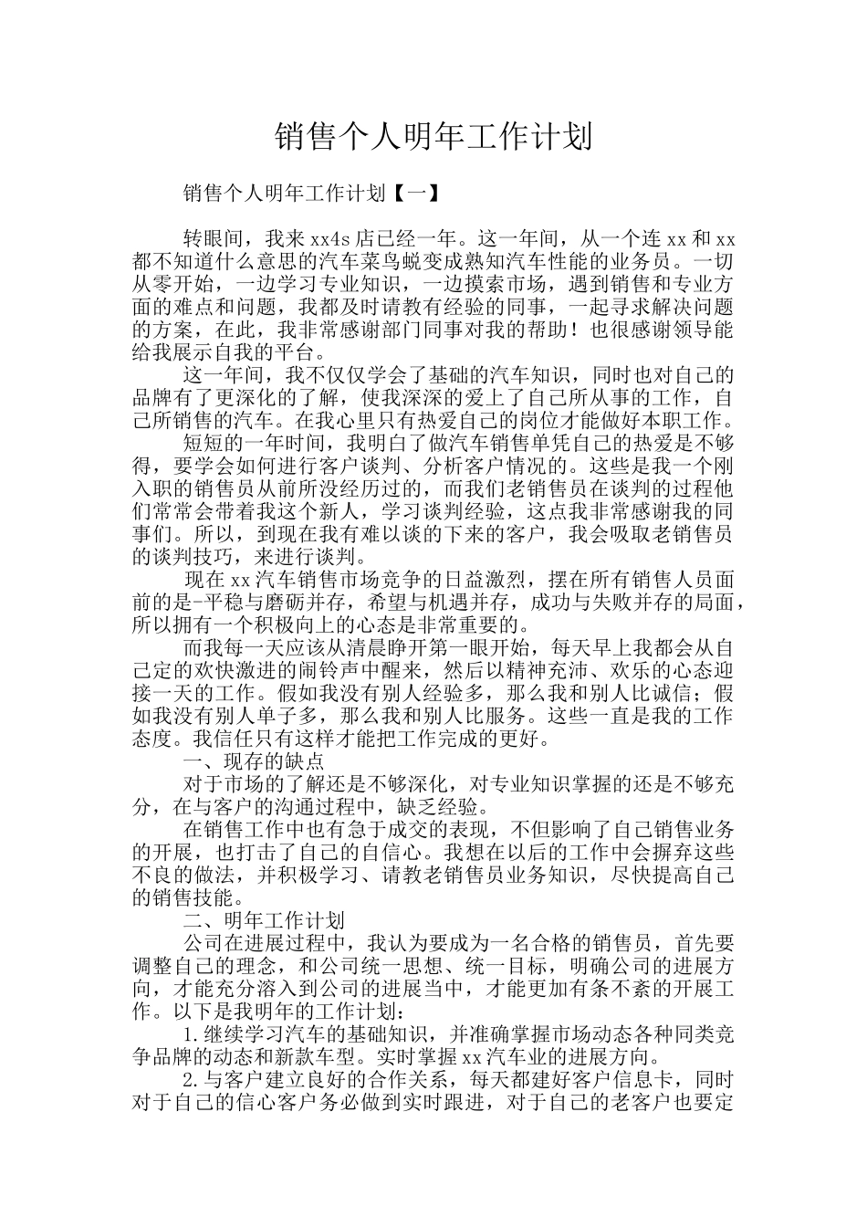 销售个人明年工作计划_第1页