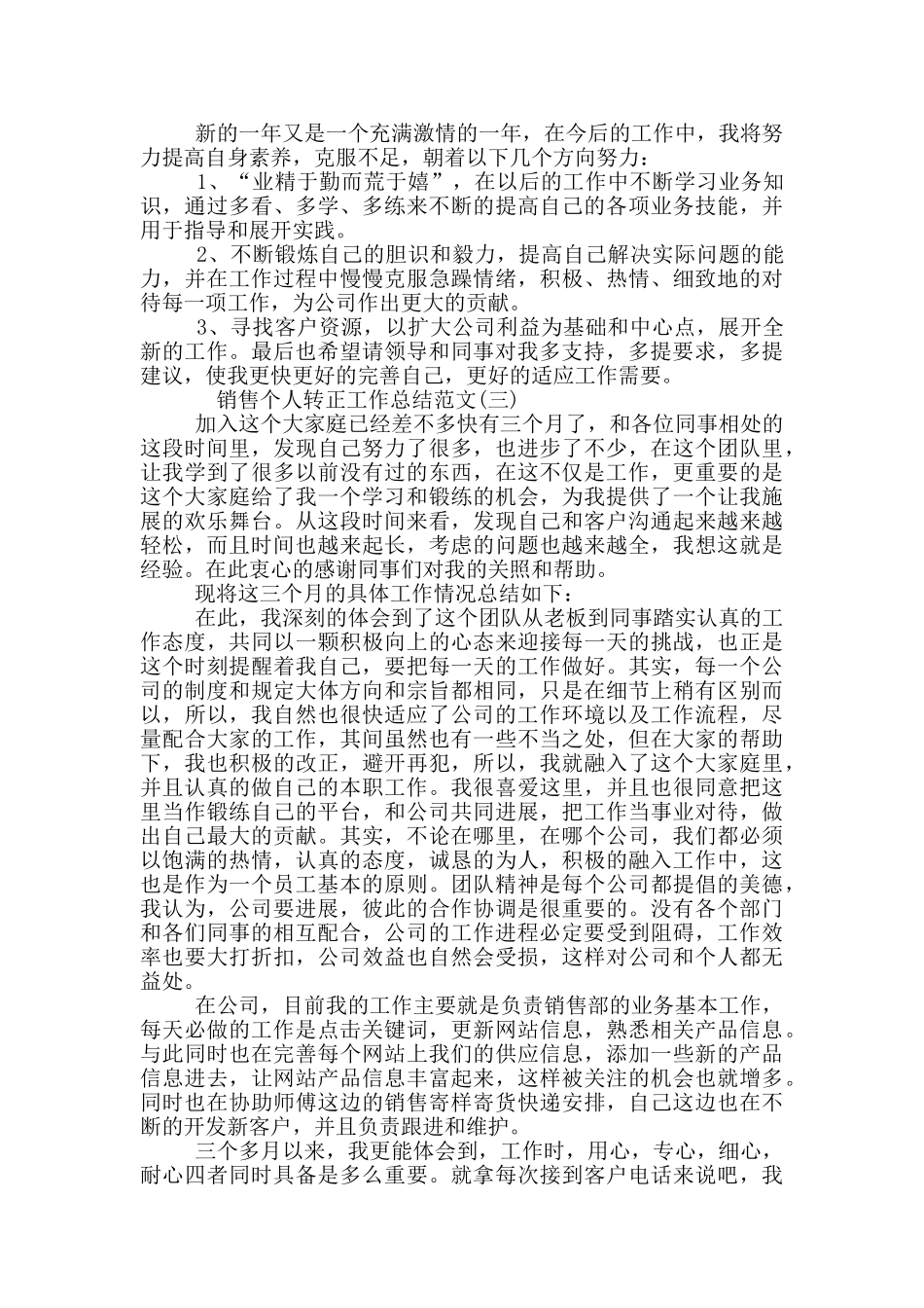 销售个人转正工作总结范文2024_第3页