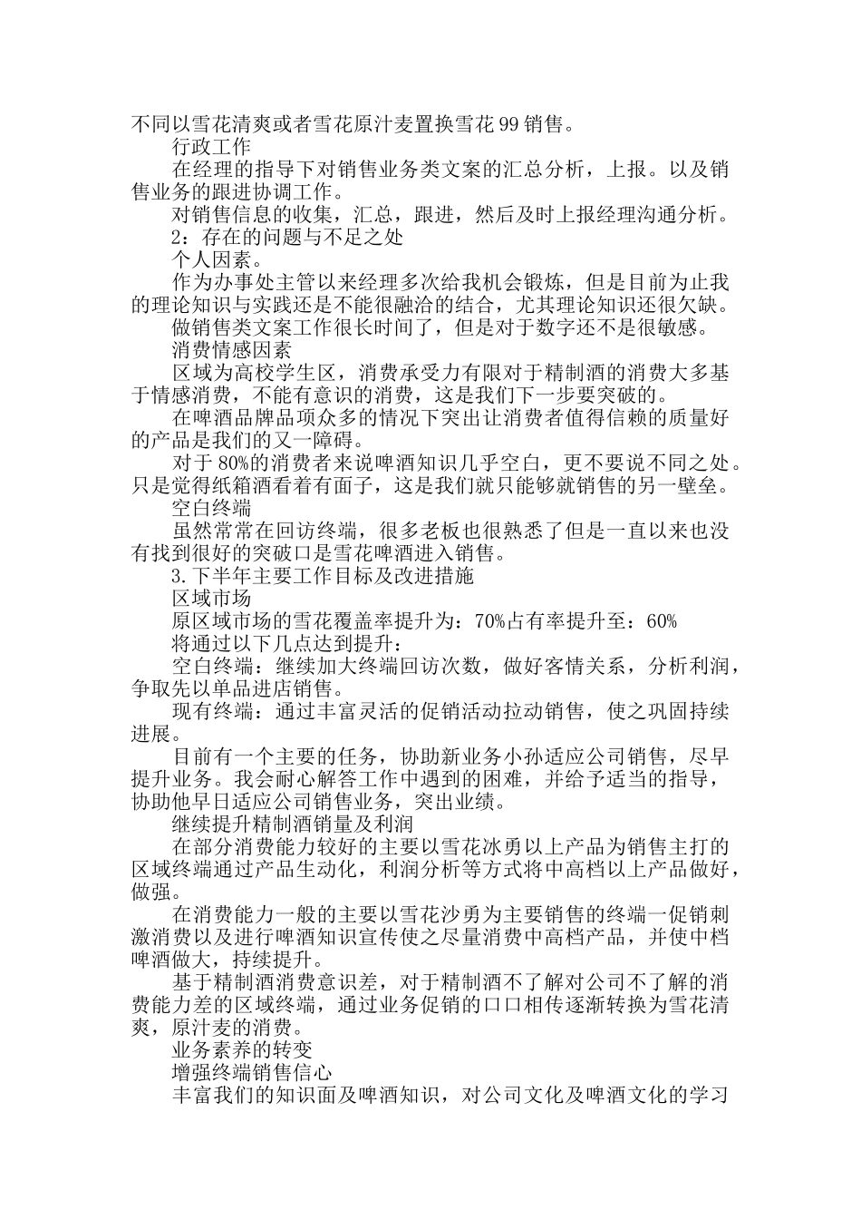 销售主管2024上半年工作总结_第2页