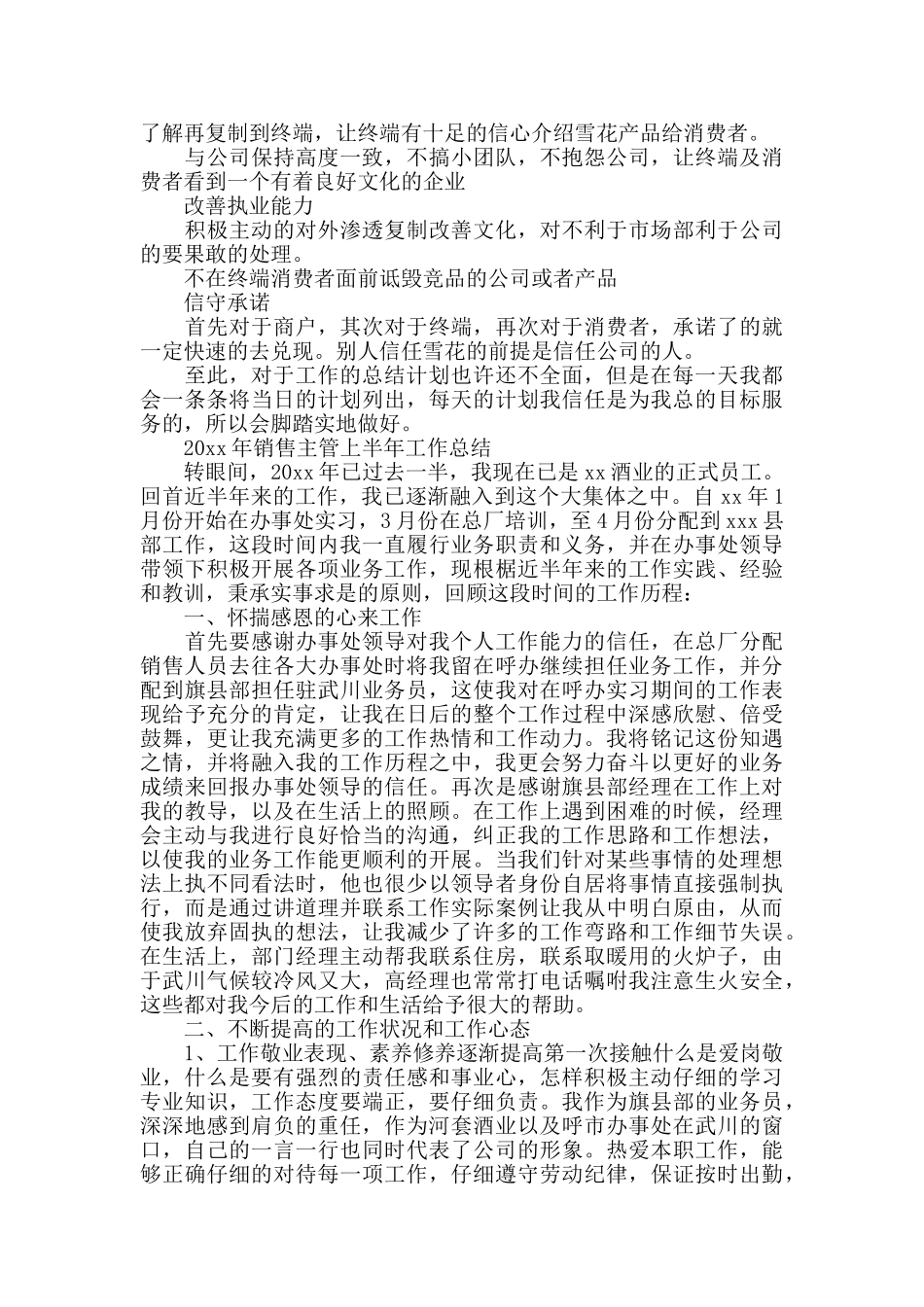 销售主管2024上半年工作总结_第3页