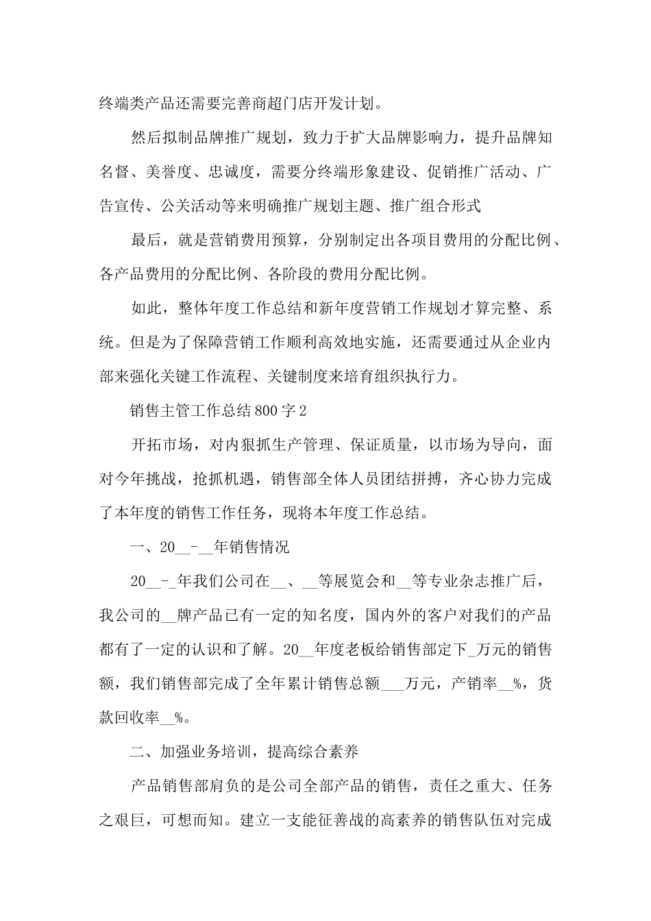 销售主管工作总结800字5篇_第3页