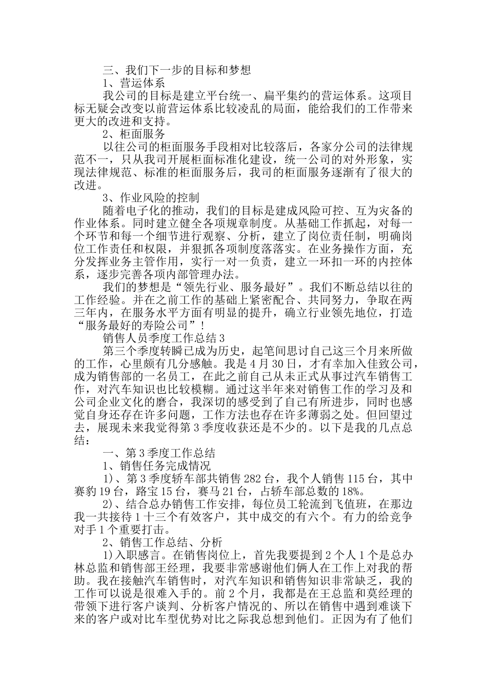 销售人员季度工作总结_第3页