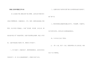 销售人员来年展望工作计划