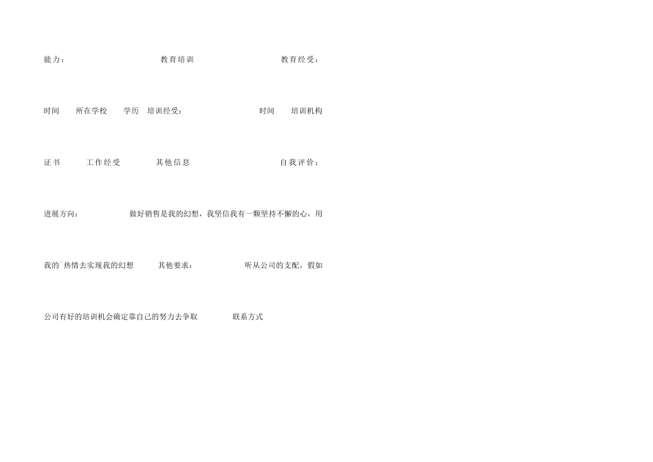 销售人员求职专业简历_第2页