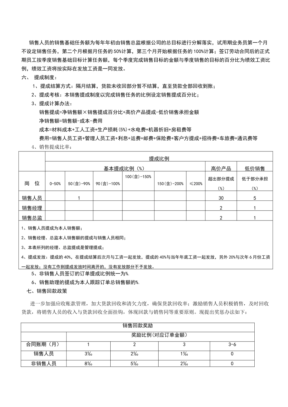 销售人员薪资及销售提成制度_第2页