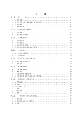 野牛沟年处理30万吨有色金属选矿厂新建项目可行性研究报告
