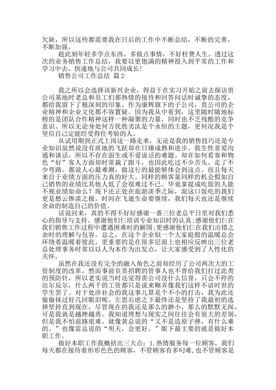 销售公司工作总结范本汇总9篇_第2页