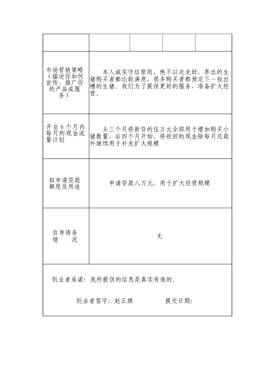 云南省鼓励创业贷免扶补创业计划书_第3页