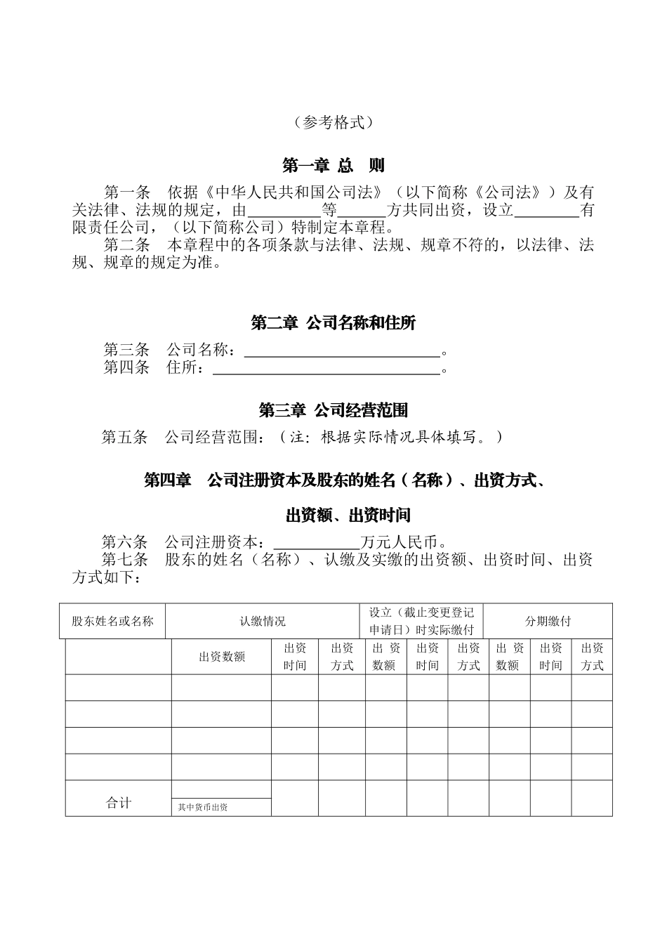 制定有限责任公司章程须知_第2页