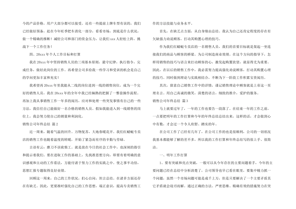 销售公司年终总结模板八篇_第2页