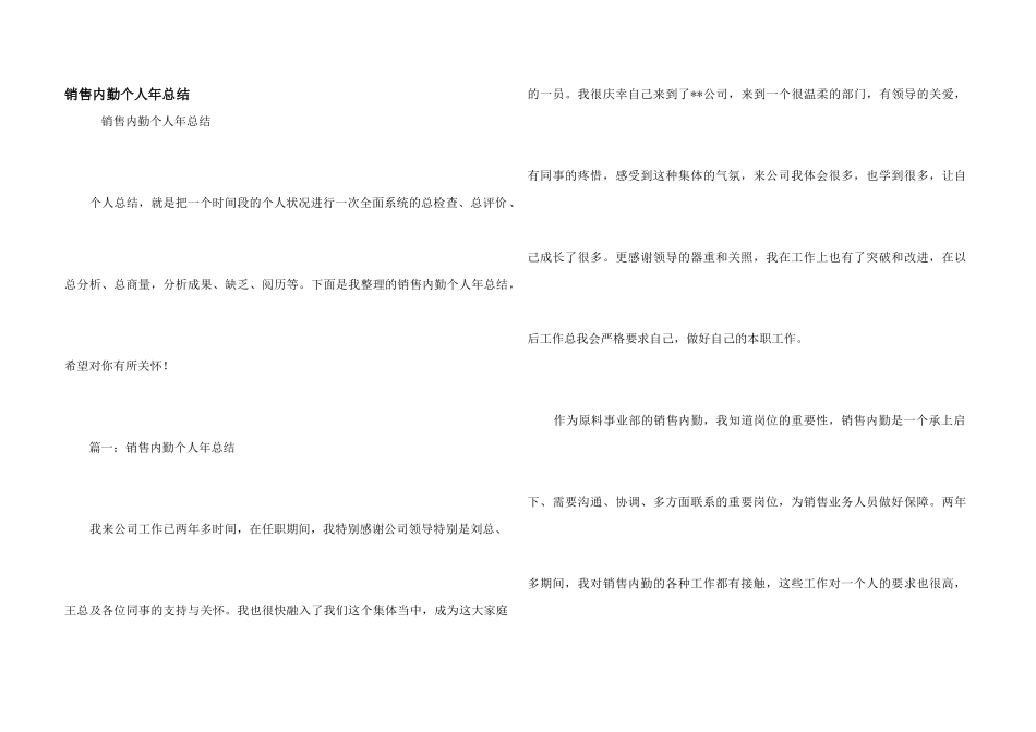 销售内勤个人年总结_第1页