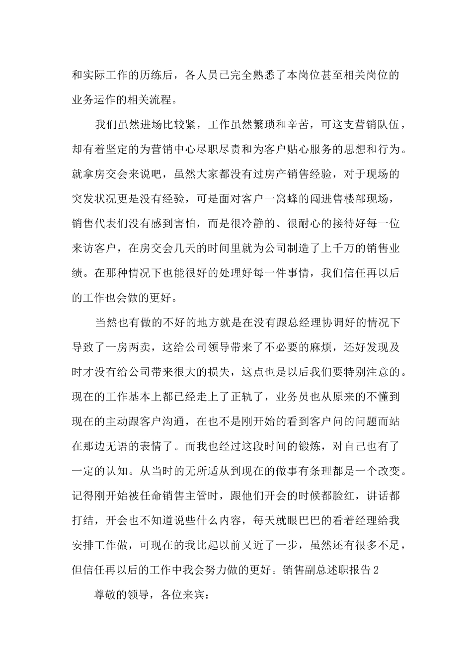 销售副总个人工作述职报告_第2页