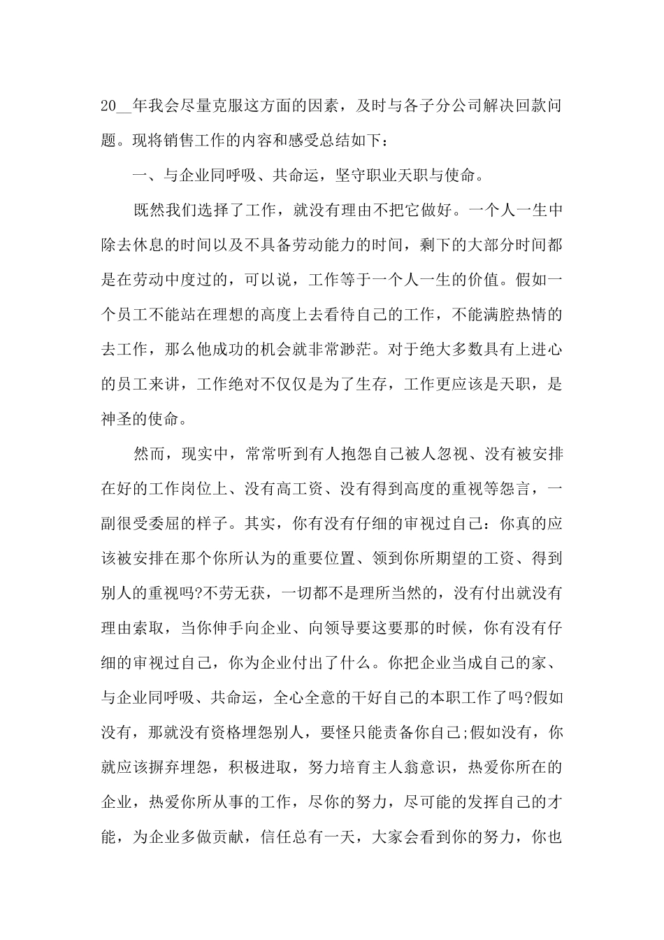 销售助理2024个人年终总结范文_第3页
