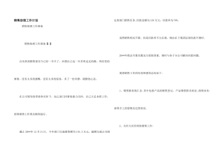 销售助理工作计划
