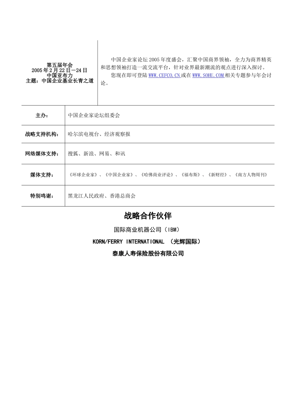 中国企业家论坛－第五届年会方案_第2页