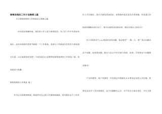 销售助理的工作计划集锦七篇