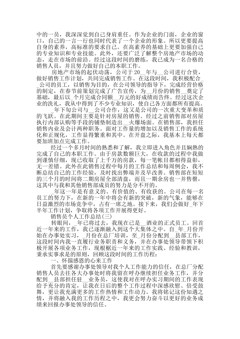 销售员个人工作总结五篇_第2页