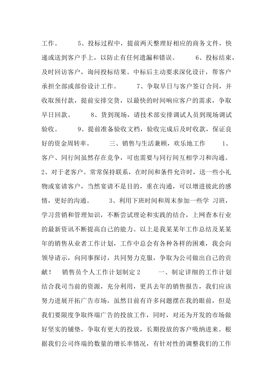 销售员个人工作计划制定_第2页