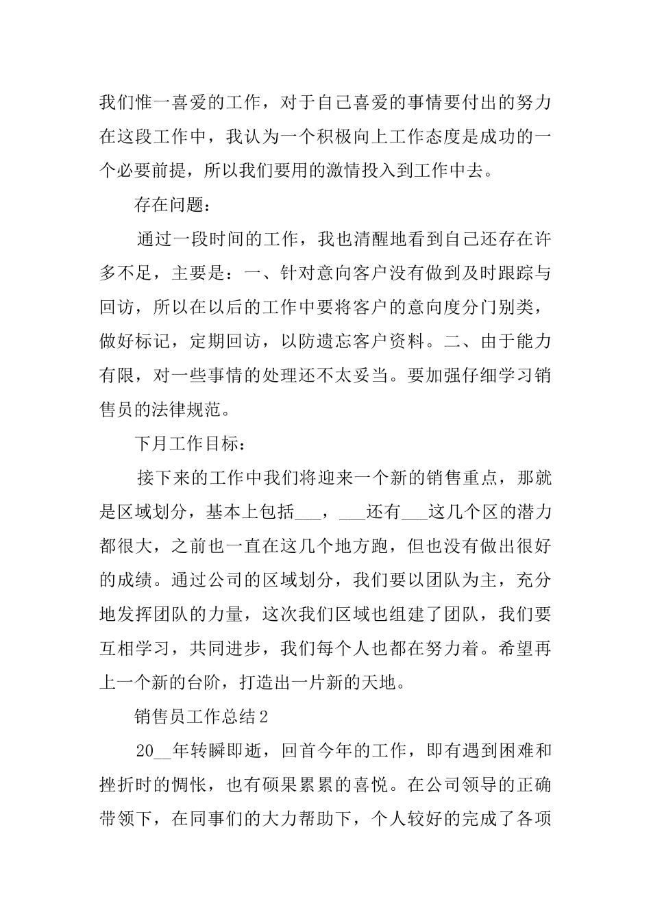 销售员工作总结集锦_第2页
