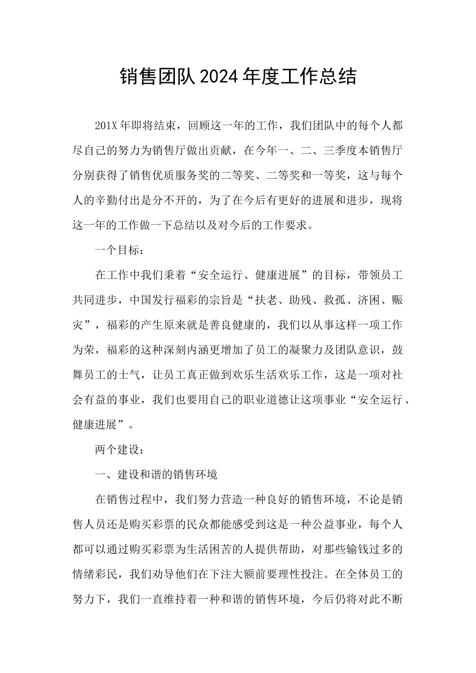 销售团队2024年度工作总结_第1页