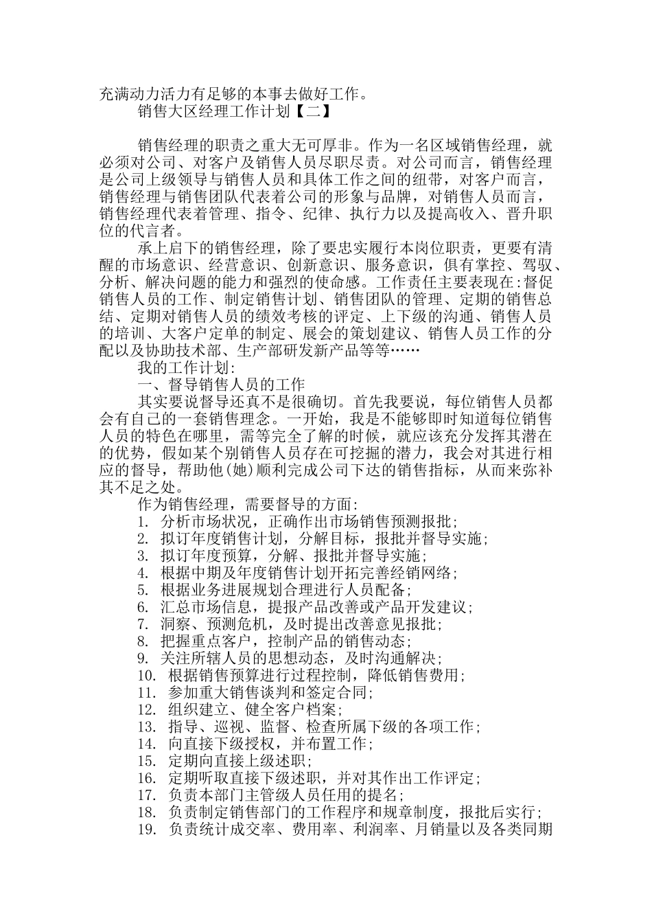 销售大区经理工作计划_第2页