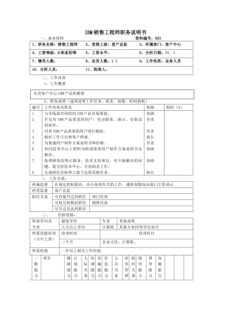 销售工程师岗位职责