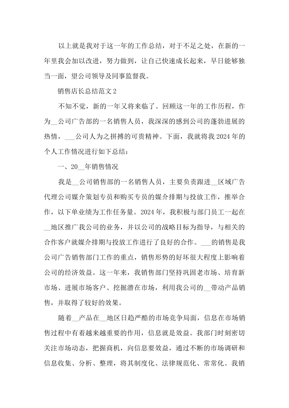 销售店长总结范文5篇_第3页