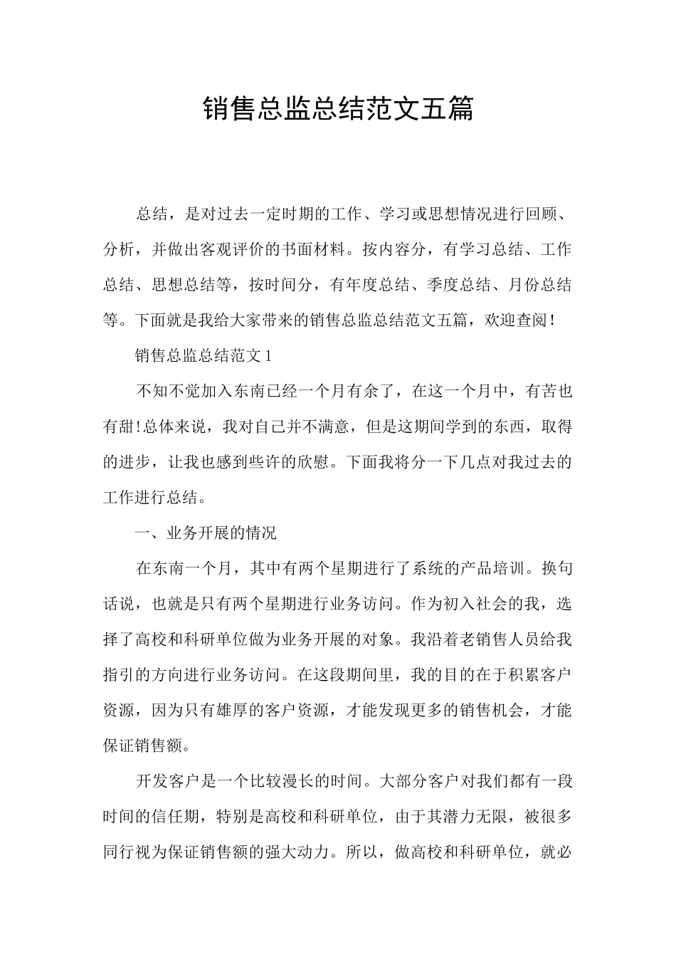 销售总监总结范文五篇_第1页