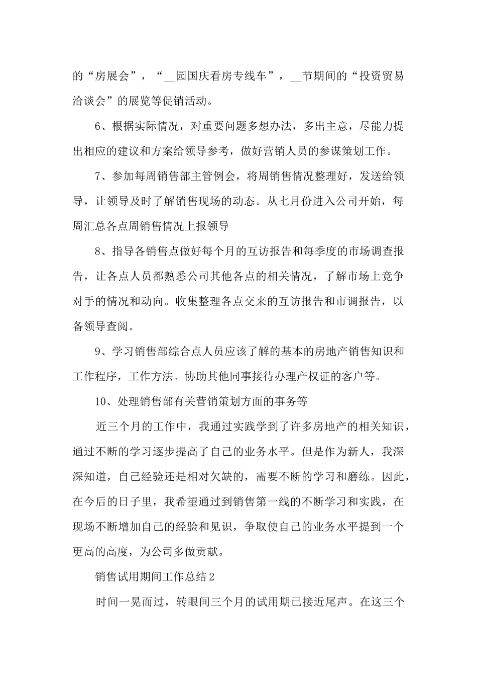 销售试用期间工作总结范文_第2页
