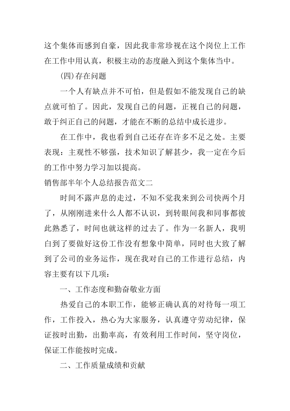 销售部半年个人总结报告_第3页