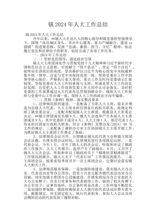 镇2024年人大工作总结