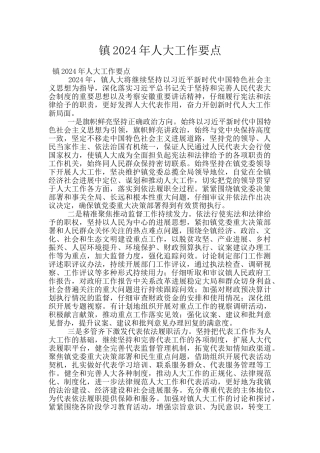 镇2024年人大工作要点