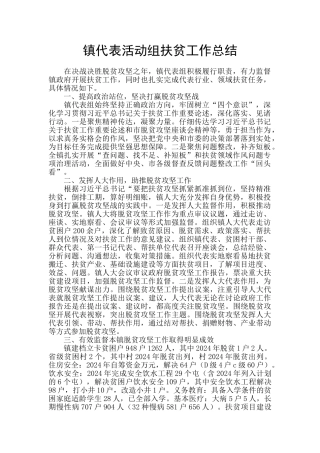 镇代表活动组扶贫工作总结