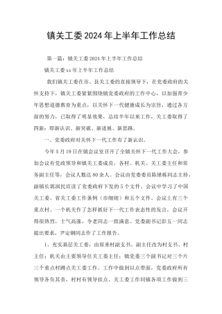 镇关工委2024年上半年工作总结