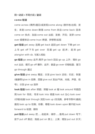 初中英语三年所有的动词短语总结