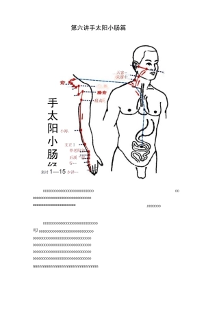 第六讲 手太阳小肠篇