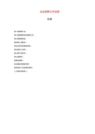 企业招聘工作流程图