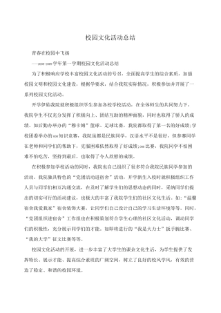 校园文化活动总结