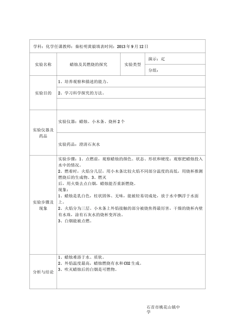 化学实验报告单.._第1页