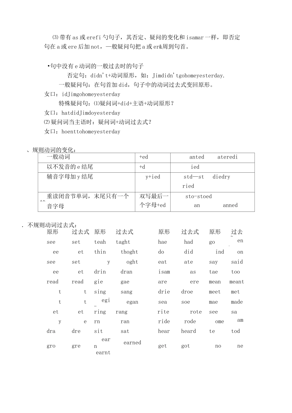 小学一般现在时,过去式,现在进行时,将来时讲解_第3页