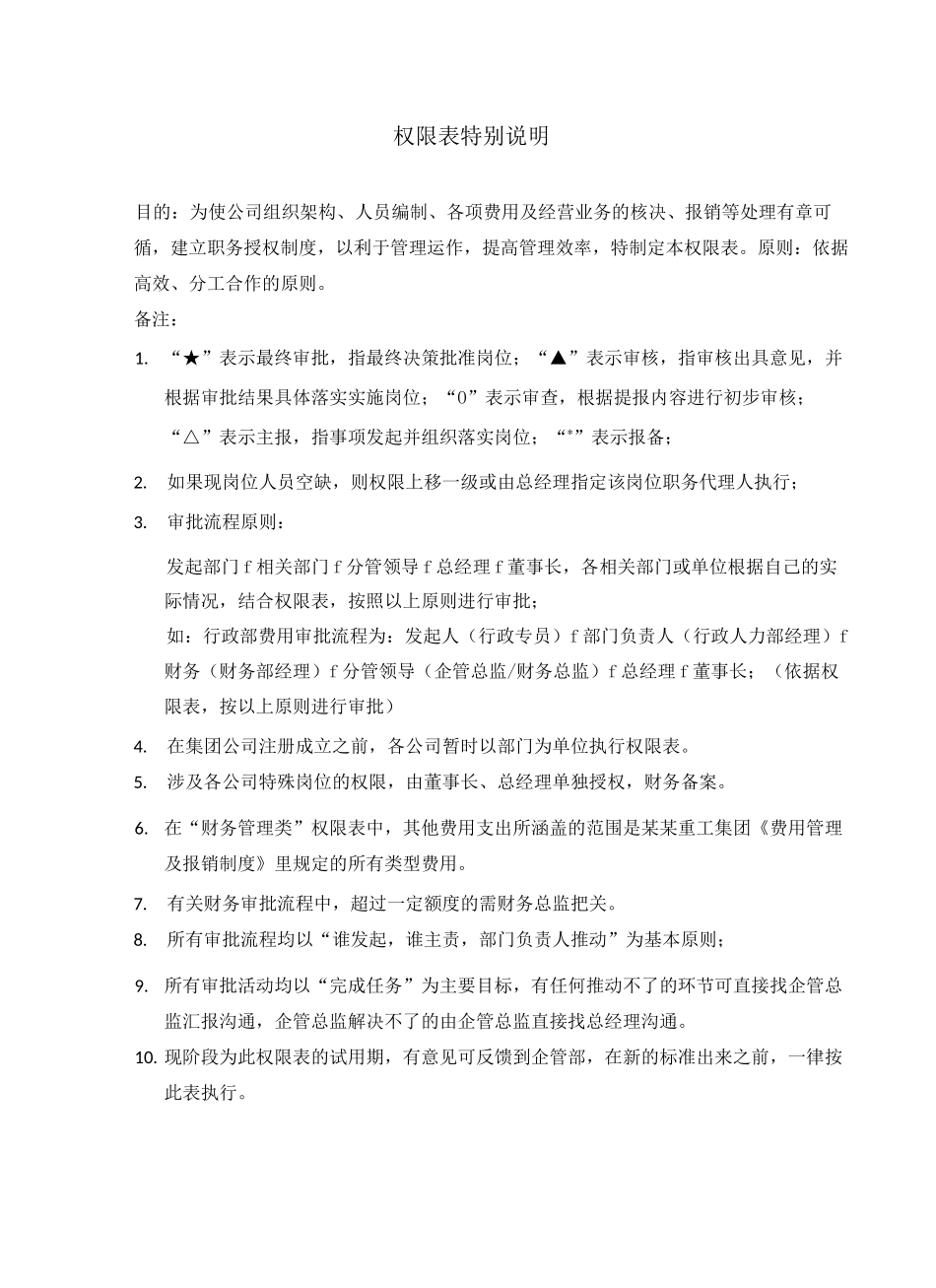 公司完整版审批权限表审批稿_第3页