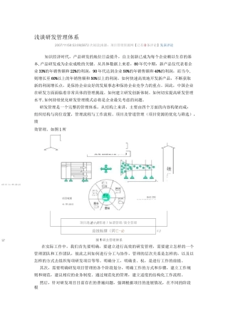 浅谈研发管理体系