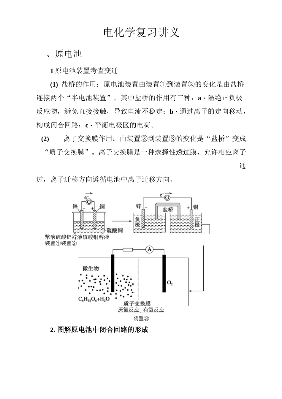 电化学复习讲义及答案_第1页