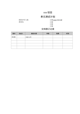 软件单元测试计划