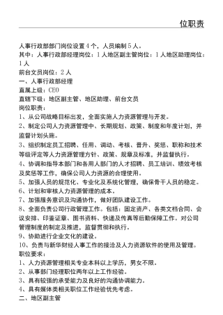 传媒公司岗位责任大全