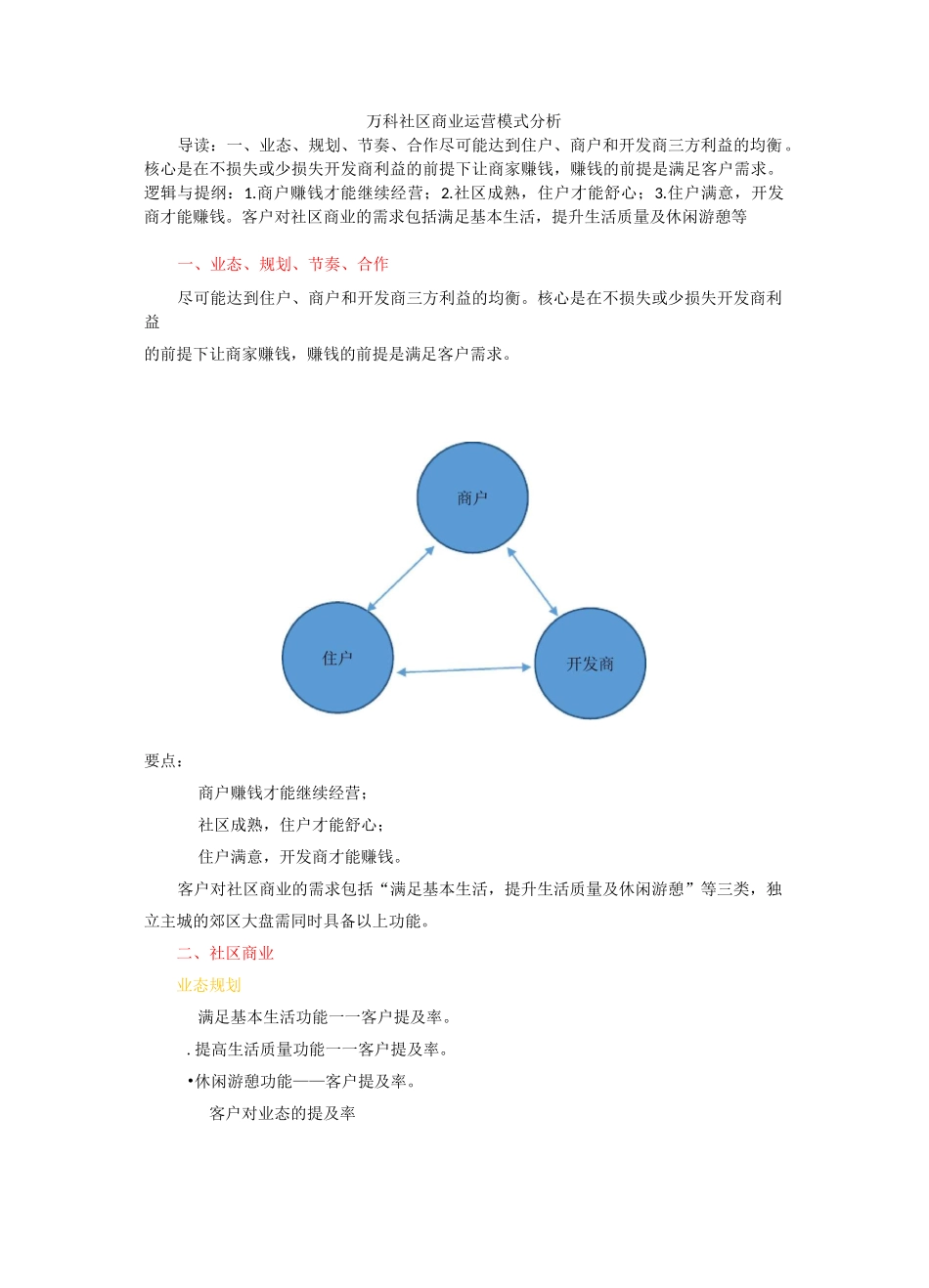 万科社区商业运营模式_第1页