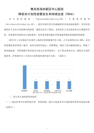 PDCA项目-降低非计划性拔管发生率持续改进