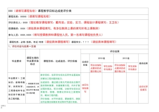 XXX课程教学目标达成度评价与衡量表