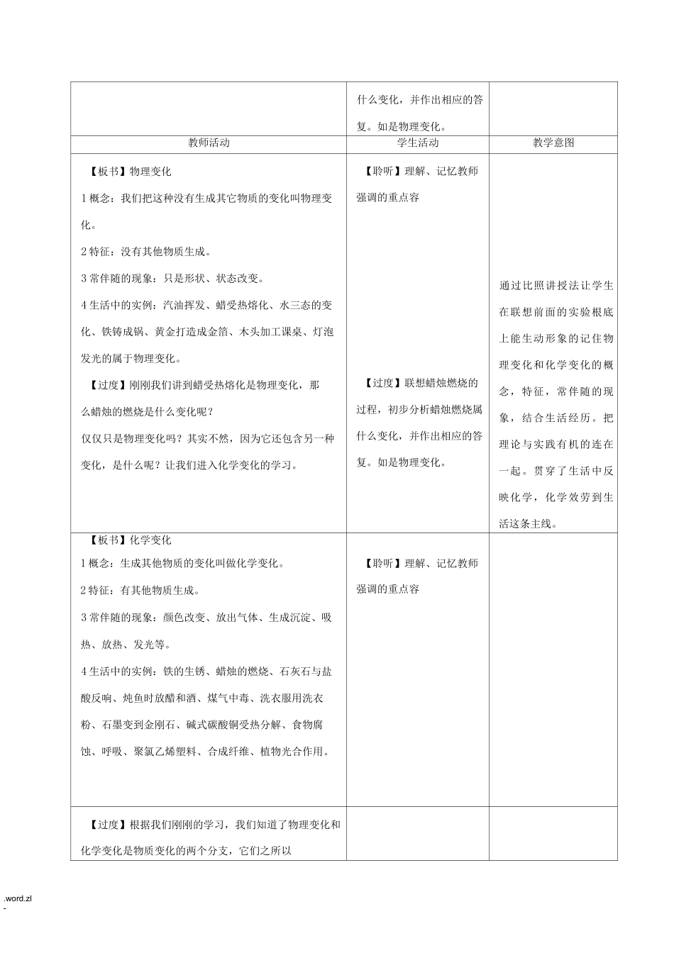 物质的变化和性质教案_第3页